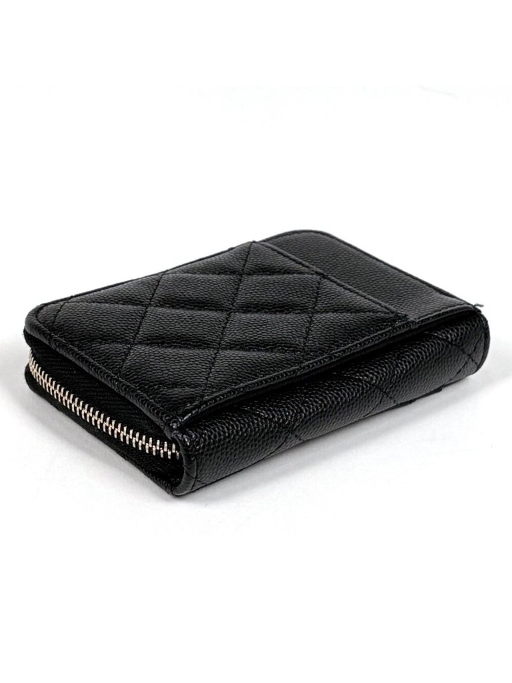 Chanel CC Logo Coin Case Card Caviar Leather Black - Picture 2 of 7